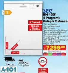 SEG 4 PROGRAMLI BULAŞIK MAKİNESİ